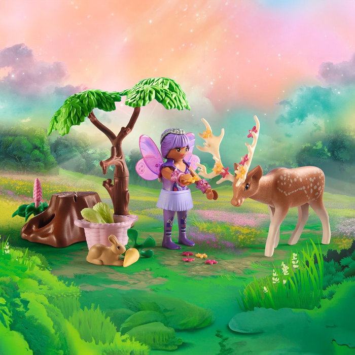 Playmobil Pack Démarrage Fées avec Animaux de la Forêt 71800 - Set Hades, Cerf, Lapins et Oiseaux