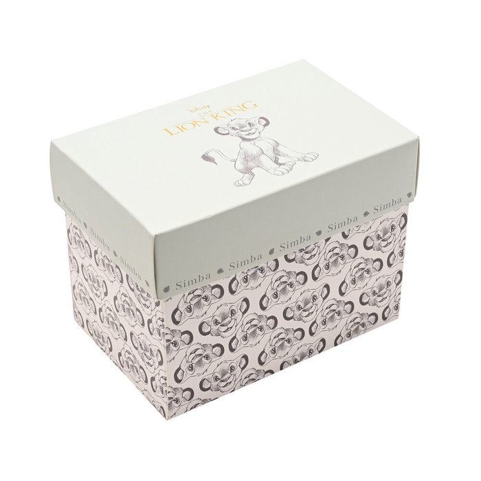 WIDDOP & CO - Mug Simba Le Roi Lion Disney avec illustrations et détails dorés - Tasse en porcelaine de Chine