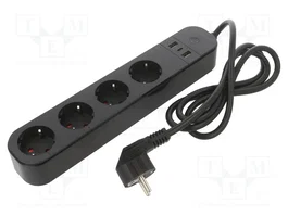 GEMBIRD Barrette d'alimentation WIFI 4 prises Schuko + 2 USB noir