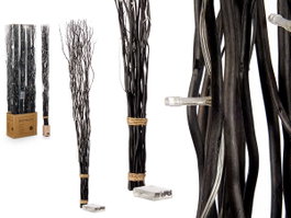 Giftdecor Bouquet de tiges noires avec 30 LEDs, 120 cm
