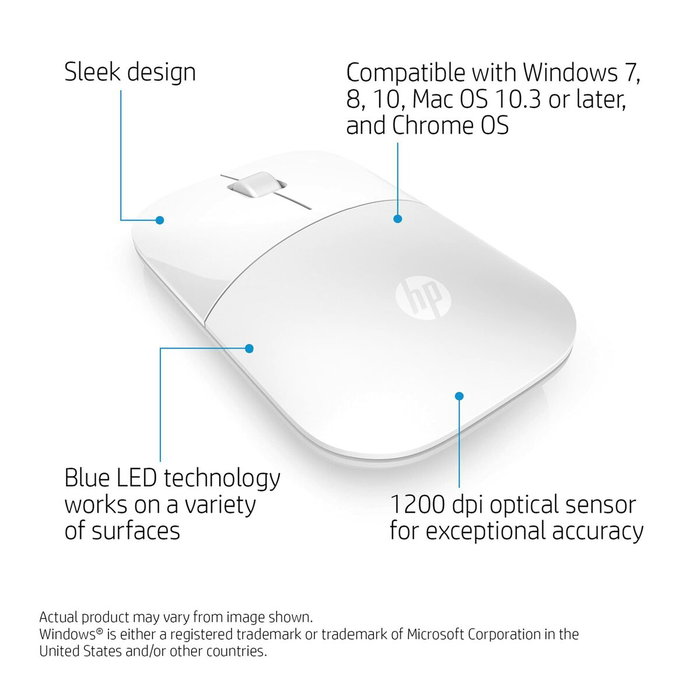 HP Souris sans fil Z3700 - Blanc HP Souris sans fil Z3700 - Blanc