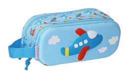 Safta Portatodo Double 3D Avion - Boîte de Rangement Double en Forme d'Avion 21 x 8 x 6 cm, Pour Enfants à Partir de 3 Ans
