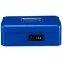 Burg Wachter Money Code 5025 - Caisse de monnaie à ouverture à code, en acier bleu, avec casier à pièces et poignée encastrée