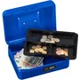 Burg Wachter Money Code 5025 - Caisse de monnaie à ouverture à code, en acier bleu, avec casier à pièces et poignée encastrée