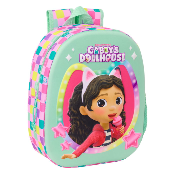 Safta Sac à dos enfant Gabby's Dollhouse 3D Multicouleur
