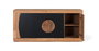 GINER Y COLOMER GYC - Buffet 4 portes en acacia massif naturel et noir - Meuble de rangement salon/salle à manger