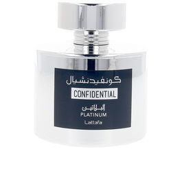 Lattafa CONFIDENTIEL PLATINE EDP Vapo 100 ml Parfum Mixte Boisé Aromatique