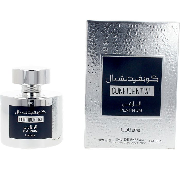 Lattafa CONFIDENTIEL PLATINE EDP Vapo 100 ml Parfum Mixte Boisé Aromatique Lattafa CONFIDENTIEL PLATINE EDP Vapo 100 ml Parfum Mixte Boisé Aromatique