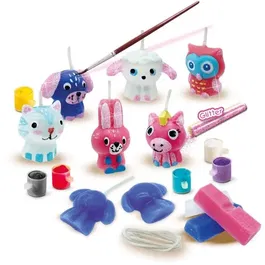 Ses Creative Kit Créatif Bougies Parfumées pour Enfants - 6 Bougies Animaux avec Mèches, Cires, Moules, Peinture et Paillettes - Décoration - À partir de 5 ans