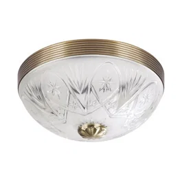 RABALUX Lampe de Plafond Annabella 2xE27 IP20 - Réf. RAB-8638 - Métal Laiton et Verre - Diamètre 32 cm - Pour Ampoules Économiques jusqu'à 60W