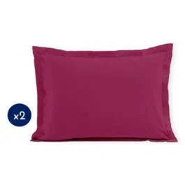 Lovely Home Taies d'oreiller Lot de 2 50x70 cm Fuchsia 100% coton - LH71603