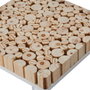 Home Deco Factory Jeu de 2 Présentoirs Rondin en Bois et Métal