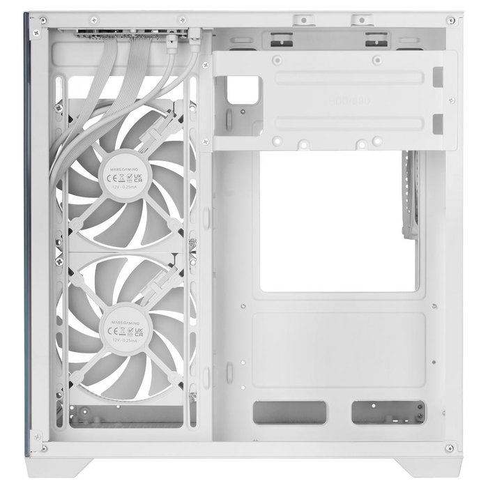 Mars Gaming Boîtier Ordinateur MicroATX MC-VIEW3 Verre Trempé Panneau Panoramique Ventilateurs ARGB USB-C