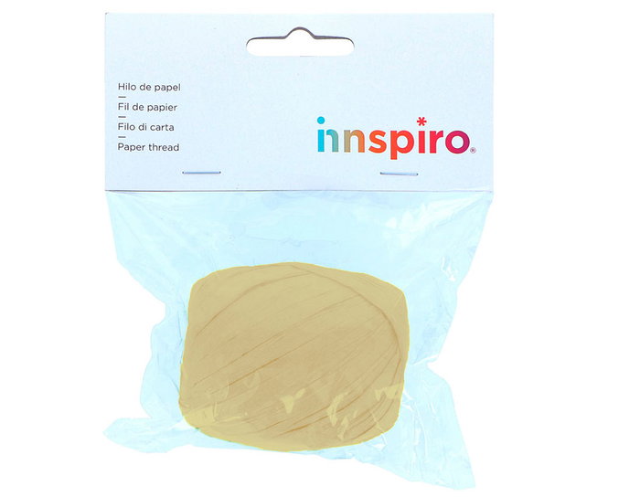 Innspiro Rafia de papier couleur naturel 4mm x 30m