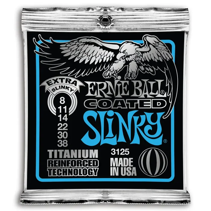 Ernieball S. Coated Titanium Extr 8-38 Jeu de cordes électriques Ernieball S. Coated Titanium Extr 8-38 Jeu de cordes électriques