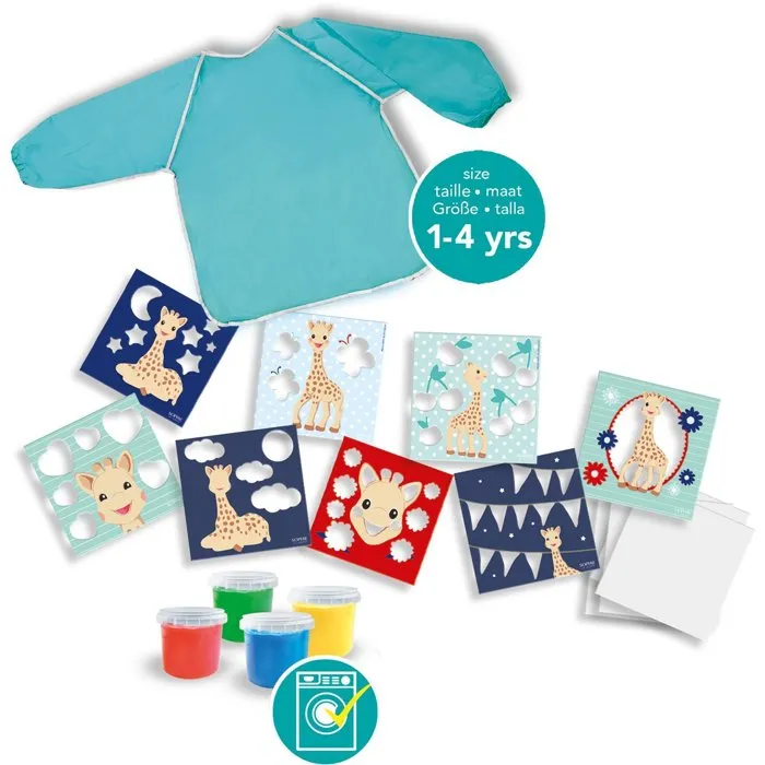 Ses Creative Sophie la girafe - Kit de peinture au doigt Hobby 1-4 avec tablier - Peinture lavable - Activité créative pour enfant dès 1 an Ses Creative Sophie la girafe - Kit de peinture au doigt Hobby 1-4 avec tablier - Peinture lavable - Activité créative pour enfant dès 1 an