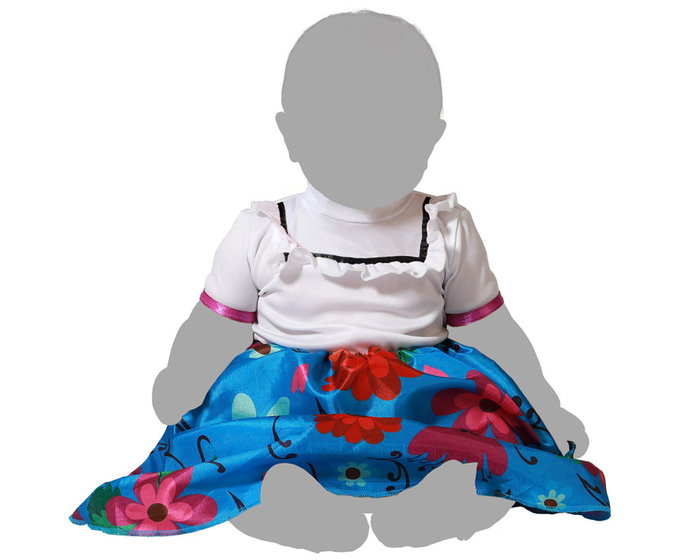 Atosa Déguisement Robe Florale Bleue pour Bébé avec Serre-tête