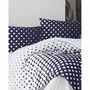 Parure de lit - 1 Housse de couette 220x240 cm + 2 taies d'oreiller 60x60 cm - 100% Coton Renforcé - Bleu
