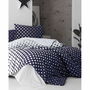 Parure de lit - 1 Housse de couette 220x240 cm + 2 taies d'oreiller 60x60 cm - 100% Coton Renforcé - Bleu