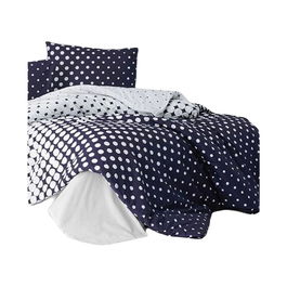 Parure de lit - 1 Housse de couette 220x240 cm + 2 taies d'oreiller 60x60 cm - 100% Coton Renforcé - Bleu