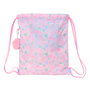 Sac à dos serré par des ficelles BlackFit8 Smile Bleu Rose 35 x 40 x 1 cm