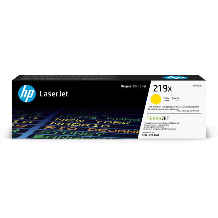 HP Toner 219X / W2192X Jaune Cartouche XL Haute Capacité