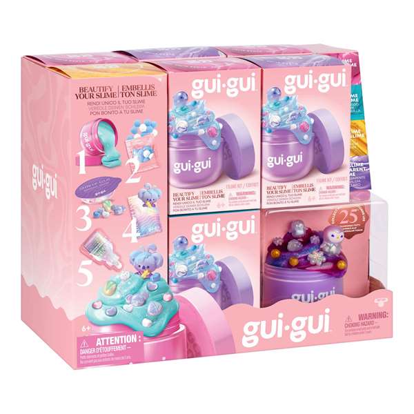 MOOSE TOYS Gui-Gui - Kit de Slime Créatif à Personnaliser avec Perles et Paillettes - Jeu Créatif Enfant - 25 Modèles à Collectionner - À partir de 6 ans