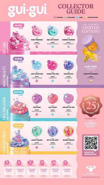 MOOSE TOYS Gui-Gui - Kit de Slime Créatif à Personnaliser avec Perles et Paillettes - Jeu Créatif Enfant - 25 Modèles à Collectionner - À partir de 6 ans