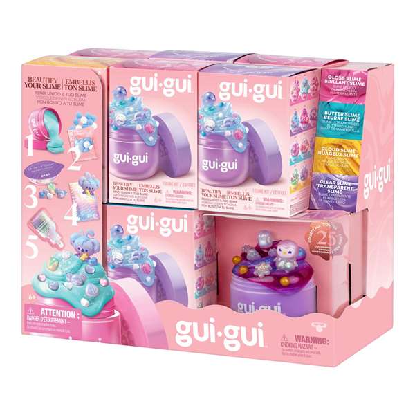 MOOSE TOYS Gui-Gui - Kit de Slime Créatif à Personnaliser avec Perles et Paillettes - Jeu Créatif Enfant - 25 Modèles à Collectionner - À partir de 6 ans
