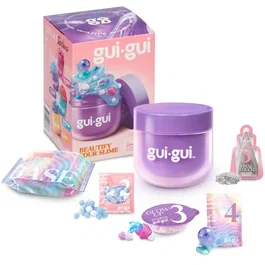 MOOSE TOYS Gui-Gui - Kit de Slime Créatif à Personnaliser avec Perles et Paillettes - Jeu Créatif Enfant - 25 Modèles à Collectionner - À partir de 6 ans