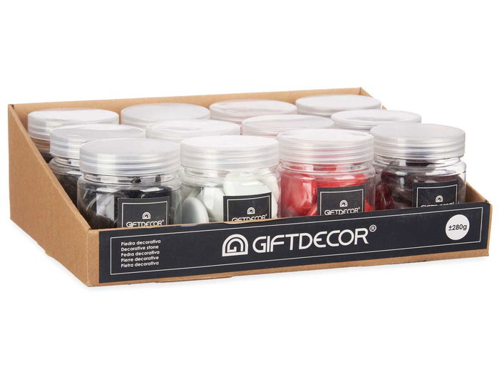 GIFTDECOR Bote de 280g de Pierres de Rivière Assorties 4 Couleurs