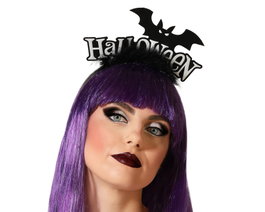 Atosa Accessoire de tête avec chauve-souris et message Halloween