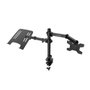 Coolbox Support pour écran jusqu'à 32 pouces et PC portable, double bras articulé, VESA 75/100, noir mat