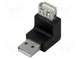 LOGILINK Adaptateur USB 2.0 avec prise USB A et socle USB A angulaire noir