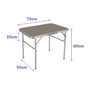 Marbueno 10013M Mesa Pliante Aluminium Effet Bois Camping et Plage 75x55x60 cm Diamètre Tube 25 mm