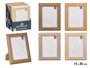 Giftdecor Porte-photos Corde 15x20 cm Assortis Bois MDF Verre Beige Crème Marron Vert (Set de 24)