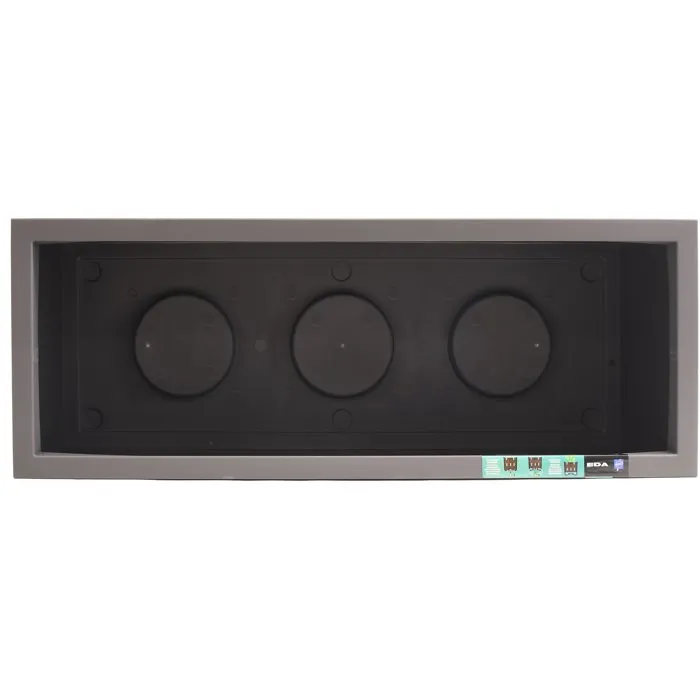 EDA Jardinière Volcania Up 57 L pour Intérieur/Extérieur avec Décor Pierre - 79,5 x 29,5 x H 29,5 cm - Gris Anthracite EDA Jardinière Volcania Up 57 L pour Intérieur/Extérieur avec Décor Pierre - 79,5 x 29,5 x H 29,5 cm - Gris Anthracite