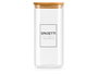 Vivalto Pot en verre borosilicate avec couvercle en bambou pour spaghetti 2,1L 10x25x10 cm (Set de 12)