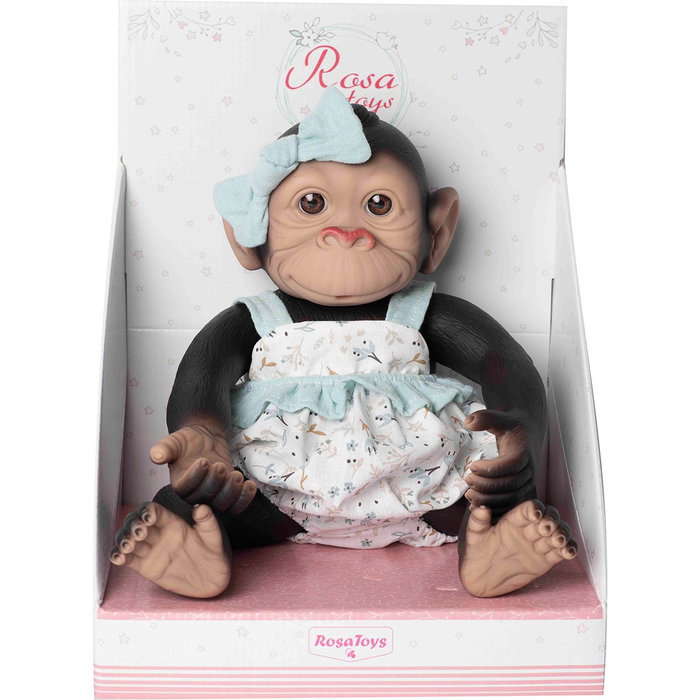 ROSA TOYS Bébé Reborn avec Pelele Vert et Orange, 35cm