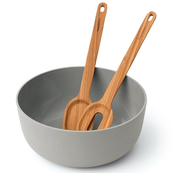 Berghoff 3950096 - Bol à Salade avec Couverts en Bambou - Serviette Élégante pour Table Berghoff 3950096 - Bol à Salade avec Couverts en Bambou - Serviette Élégante pour Table