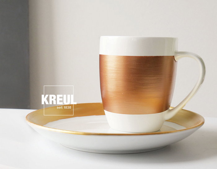 Kreul Set de 6 peintures pour verre et porcelaine métallisées
