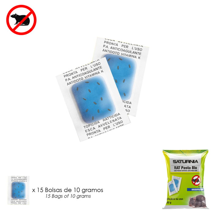 SATURNIA Rat Pasta Blue 150 g - 15 doses de 10 g SATURNIA Rat Pasta Blue 150 g - 15 doses de 10 g