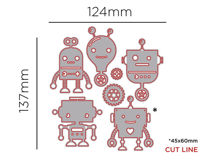 Misskuty Lot de 7 emporte-pièces fins ZAG Robots Misskuty Lot de 7 emporte-pièces fins ZAG Robots