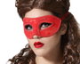 Antifaz vénitien rouge en dentelle 17x7cm