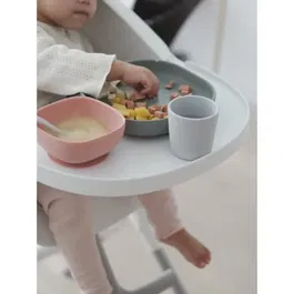 Beaba Coffret repas en silicone 4 pièces Eucalyptus - Assiette, bol ventouse, verre et cuillère pour bébé à partir de 4 mois