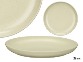 VESSIA Plat plat moucheté vert clair 26 cm, lot de 24