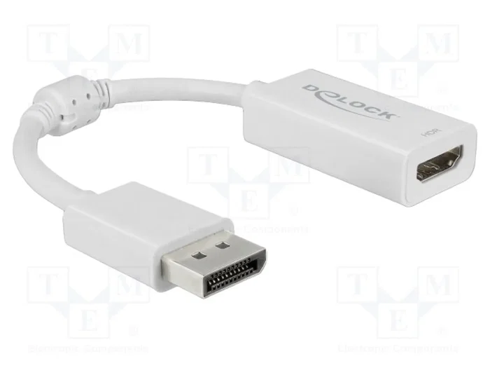 DELOCK Adaptateur DisplayPort mâle vers HDMI femelle 0,1m blanc DELOCK Adaptateur DisplayPort mâle vers HDMI femelle 0,1m blanc