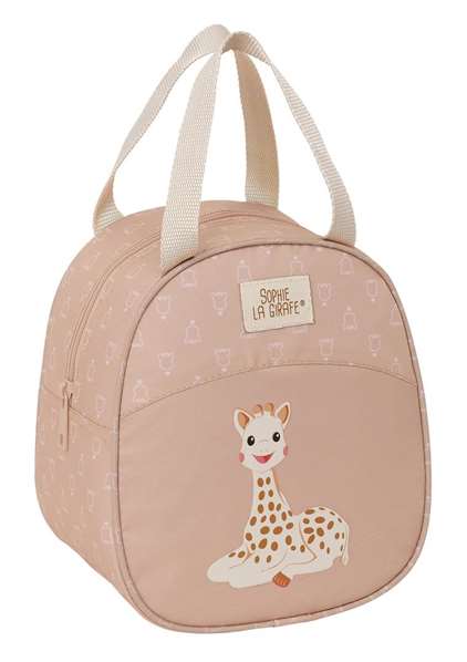 Safta - Sac de rangement et glacière doudou Sophie la Girafe Cookie, 19 x 22 x 14 cm, idéal pour pique-nique et voyage