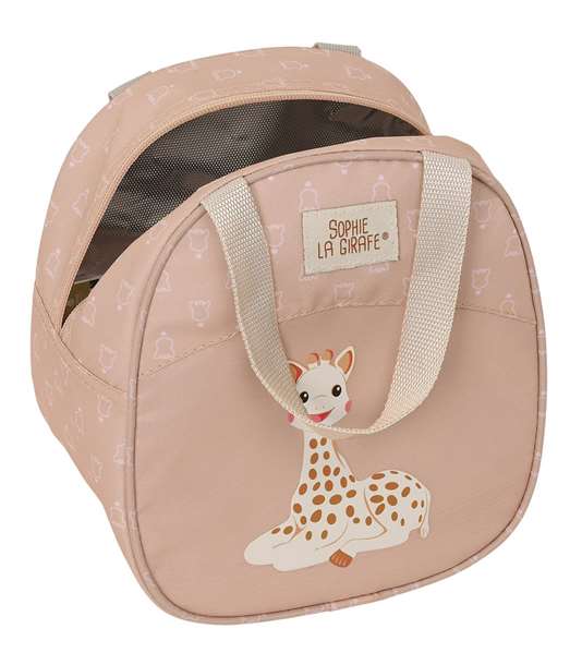 Safta - Sac de rangement et glacière doudou Sophie la Girafe Cookie, 19 x 22 x 14 cm, idéal pour pique-nique et voyage