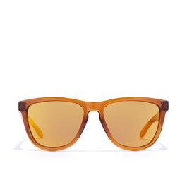 Hawkers Polarisé Caramel Lumière du Jour Lunettes de Soleil Carrées Rose Transparent Unisexe
